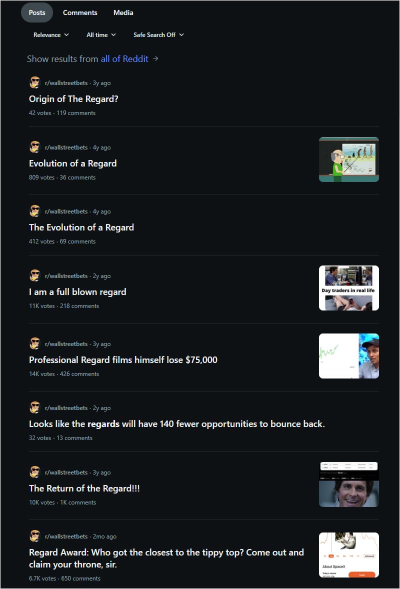 r/wallstreetbets search results for 'regard'